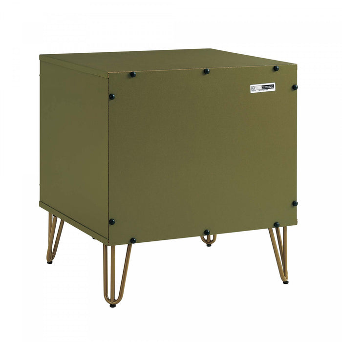 Dumbo Modern 20\" Fluted Nightstand in Olive Green (2-Drawer)