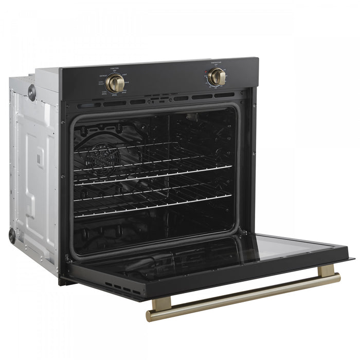 Forno Vomero 30\" Single Wall Oven in Black, 5 cu.ft. Convection Oven - FBOEL1370-30BLK