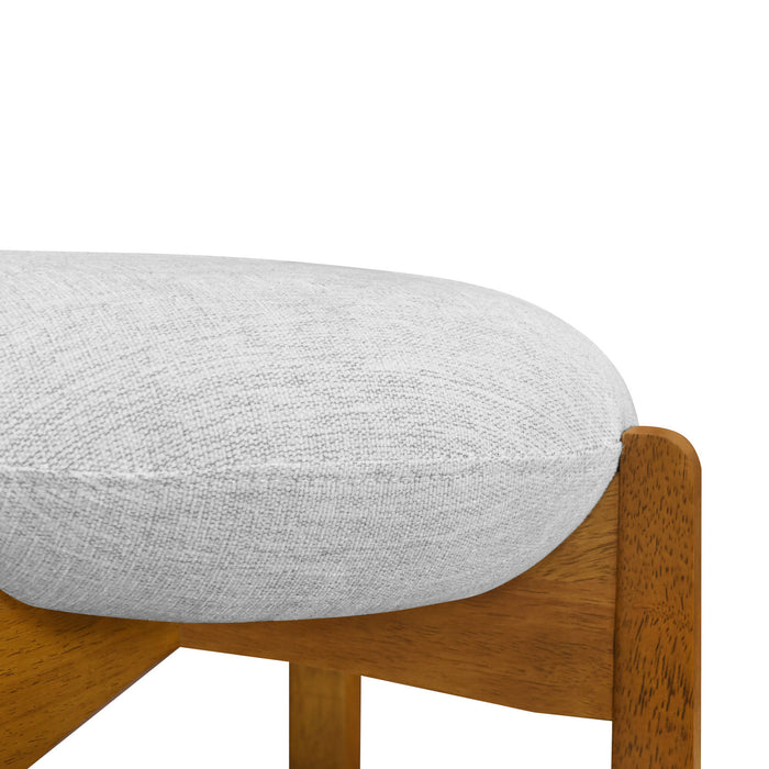 Olivia Rubberwood Indoor Round Seat Bar Stool Set of 2 with Durable Frame and Fabric