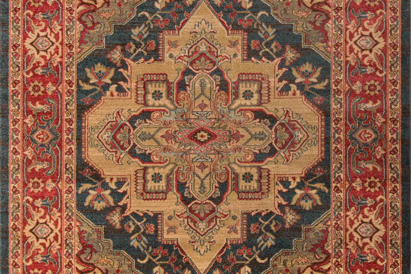 Lux Traditional 2'3\" x 7'6\" Runner Rug in Blue Indoor Area Rug