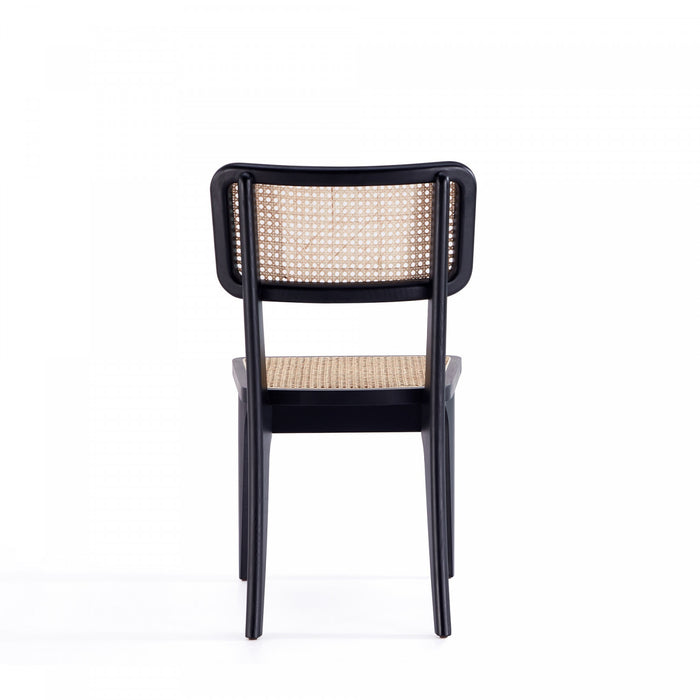 Giverny Industry Chic Wood Dining Chair in Black and Natural - Set of 4