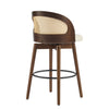 Calvin Indoor Counter Height Swivel Bar Stool Set of 4 with Ergonomic Backrest,Walnut | Calvin – Lot de 4 tabourets de bar de hauteur comptoir pivotants pour interieur avec dossier ergonomique, finition noyer