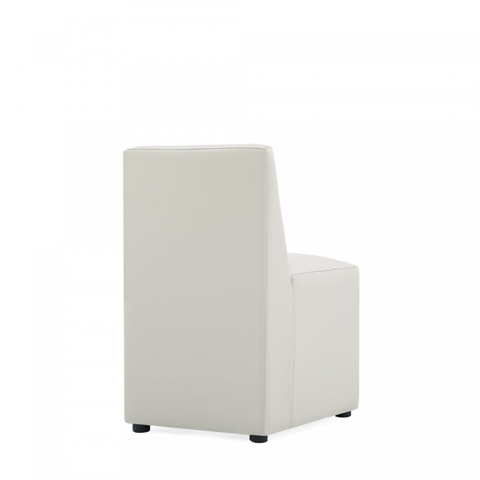 Anna Square Modern Vegan Leather Dining Chair in Stone Gray - Set of 2