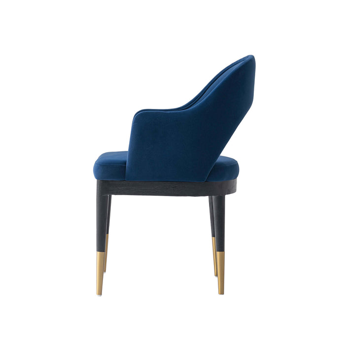 Carrington and Rockaway Modern Industry Chic 7-Piece Dining Set in Midnight Blue and Natural
