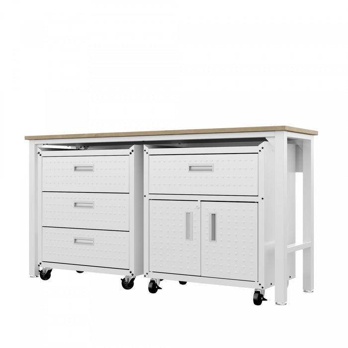 Fortress Modern 3-Piece Garage Set in White Garage Storage