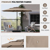 Costway 10 ft 3-tier Vented Patio Umbrella Large Market Table Umbrella Outdoor Sun Shade Brown
