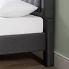 Dachelle Upholstered Platform Bed with Headboard in Dark Grey - King Size | Dachelle lit plateforme rembourré avec tête de lit gris foncé - Très grand