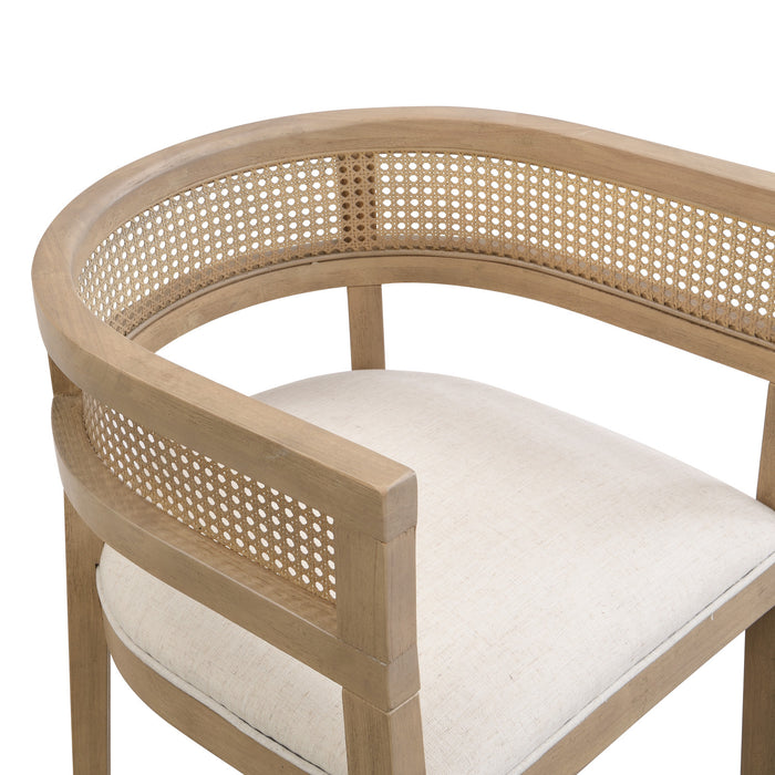Lance Dining Chairs Set Of 2 With Rattan Back And U-shaped Seat - Natural Ash