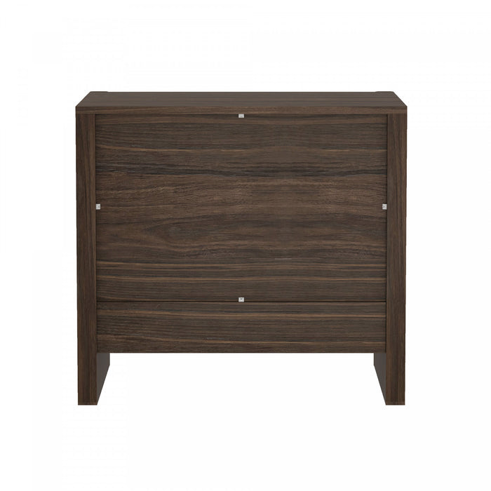 Linda Modern 24\" Nightstand in Walnut Brown (2-Drawer) - Set of 2