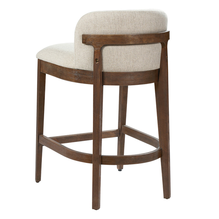 Calista Rubber Wood Counter Stool Set of 2,Walnut