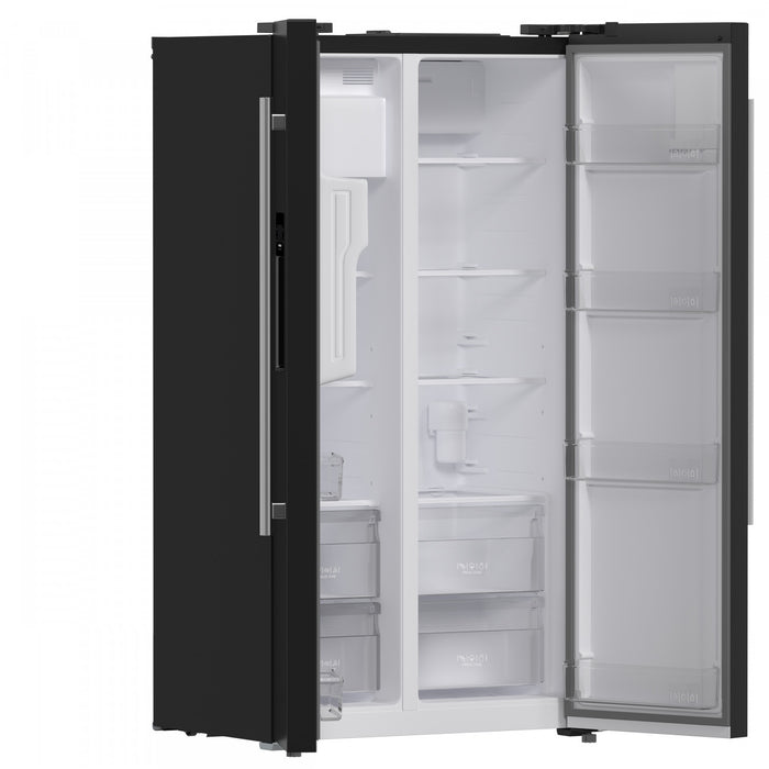 Forno Salerno 36-inch Side-by-Side Refrigerator in Black, 20 cu.ft. - FFRBI1844-36BLK