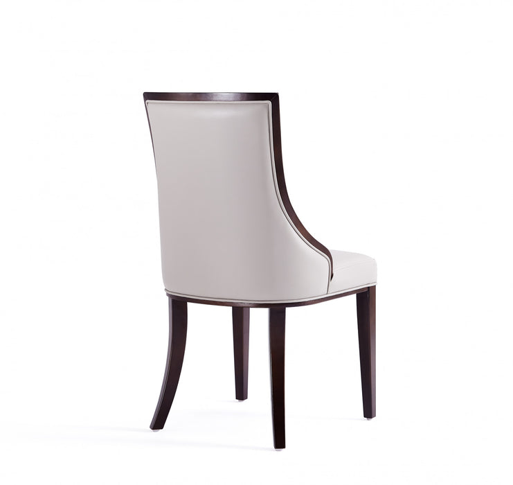 Grand Traditional Wood Upholstered Dining Chair in Light Gray - Set of 4