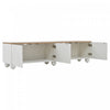 Nathan TV Stand with 4 Doors Large Storage,White | Nathan meuble TV – meuble avec 4 portes et grand espace de rangement, blanc