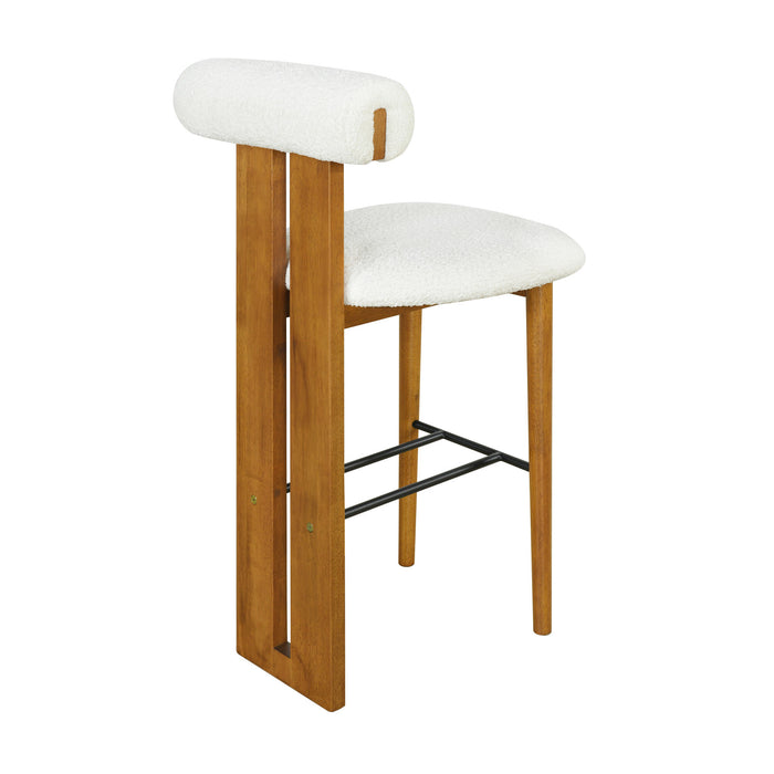 Sophia Indoor Modern Rubberwood Bar Stool Set of 4 with Supportive Backrest,White&Walnut