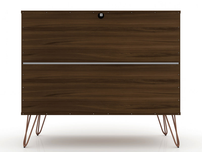 Rockefeller Mid-Century Modern 35\" Dresser in Chestnut Brown (3-Drawer) - Set of 2
