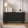 Solara Contemporary 68" Solid Wood Dresser in Black (6-Drawer) | Commode contemporaine Solara 68" en bois massif noir (6 tiroirs)