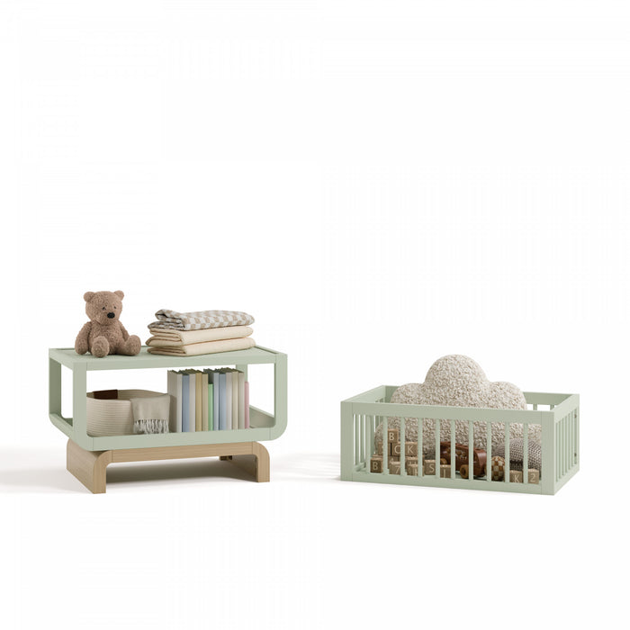 Storkcraft Santorini Deluxe 3-in-1 Convertible Bassinet - Sage/Driftwood