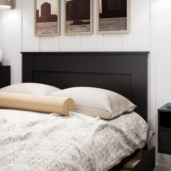 Queen Flat Panel Headboard - Black