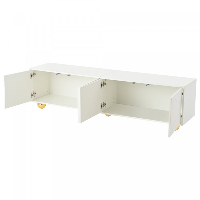Emily Cloud-Shape TV Cabinet Entertainment Center with Storage