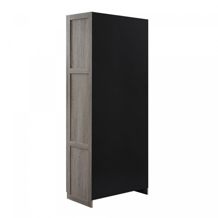 Hopkins Modern 2-Piece Wardrobe Closet in Gray Armoire