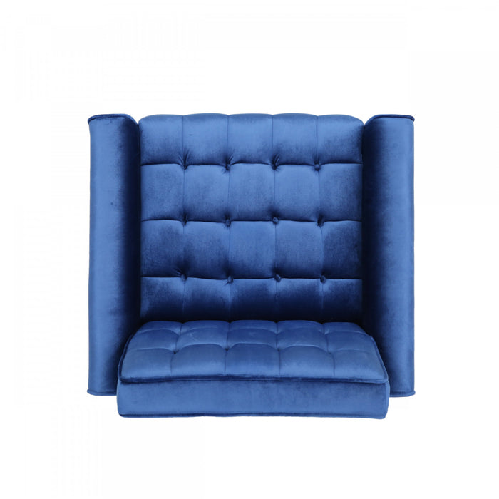 Henley Modern Accent Seating Arm Chair With Tufted Back,polyester Upholstery,blue Accent Chair