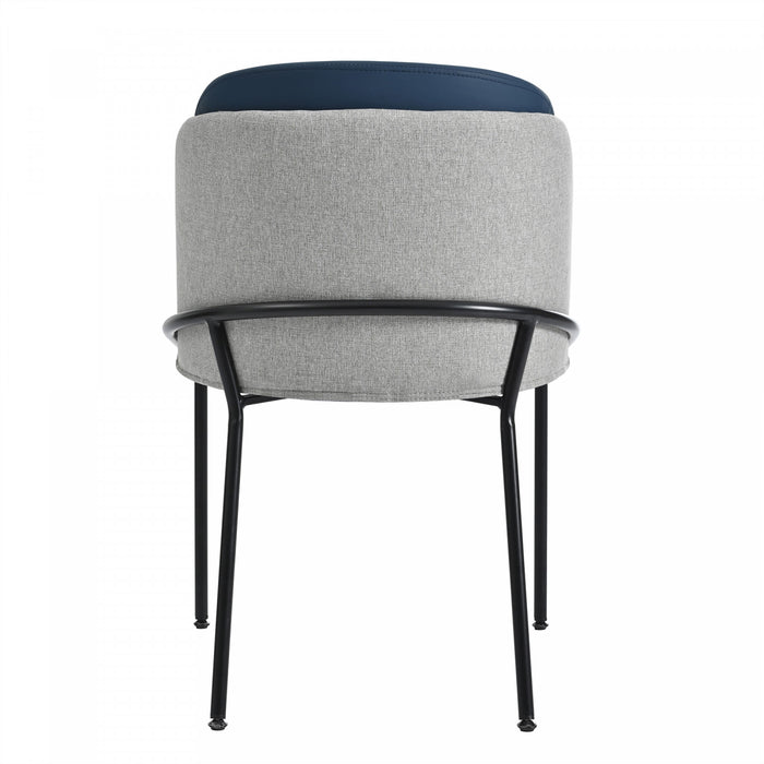 Olivia Set of 4 Modern Dining Chair with Slanted Legs and Adjustable Feet,Blue&Gray