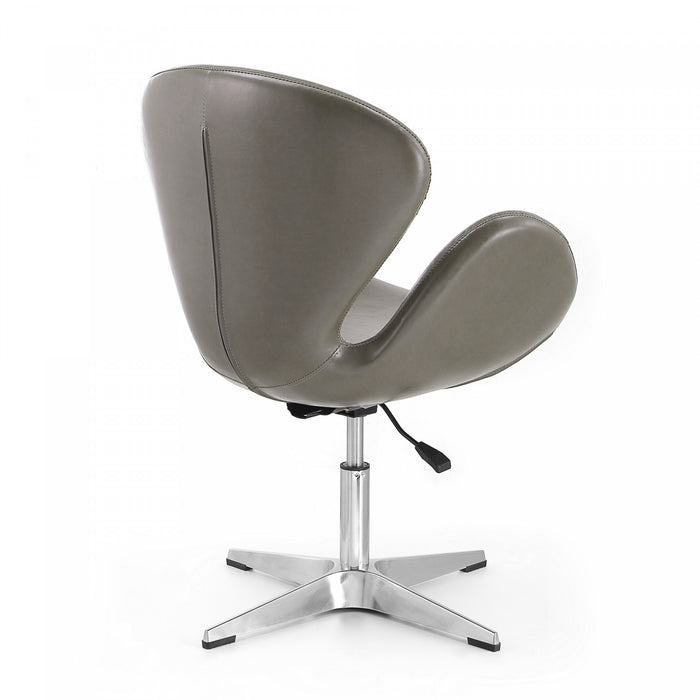 Raspberry Modern Upholstered Swivel Lounge Chair in Pebble Gray - Set of 2 Accent Chair