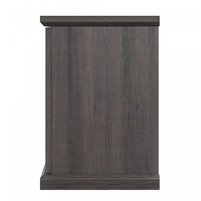 Franklin Modern Farmhouse 2-Piece Electric Fireplace in Black and Brown