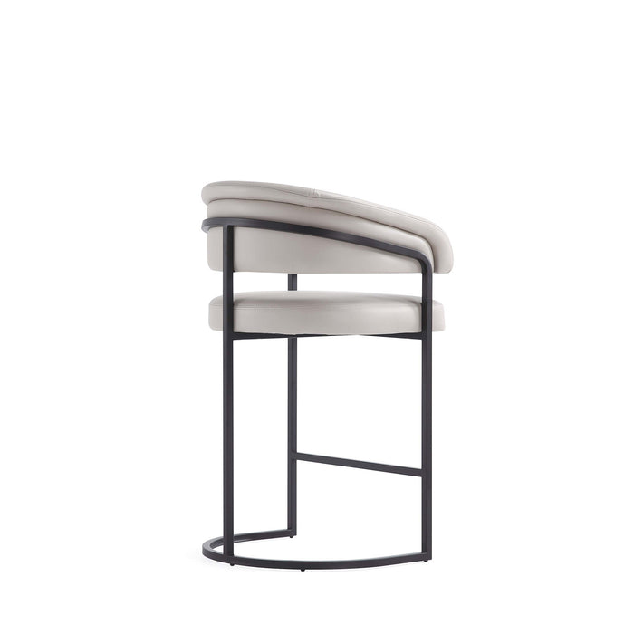 Augusta Modern Metal Upholstered Counter Stool in Light Gray