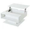 Ethan Coffee Table with Lift-Top and LED Lights,White | Ethan table basse relevable avec eclairage LED, blanc