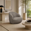 Lukas Contemporary Modern Upholstered Swivel Accent Chair in Taupe | Fauteuil d’appoint pivotant moderne contemporain Lukas en tissu taupe