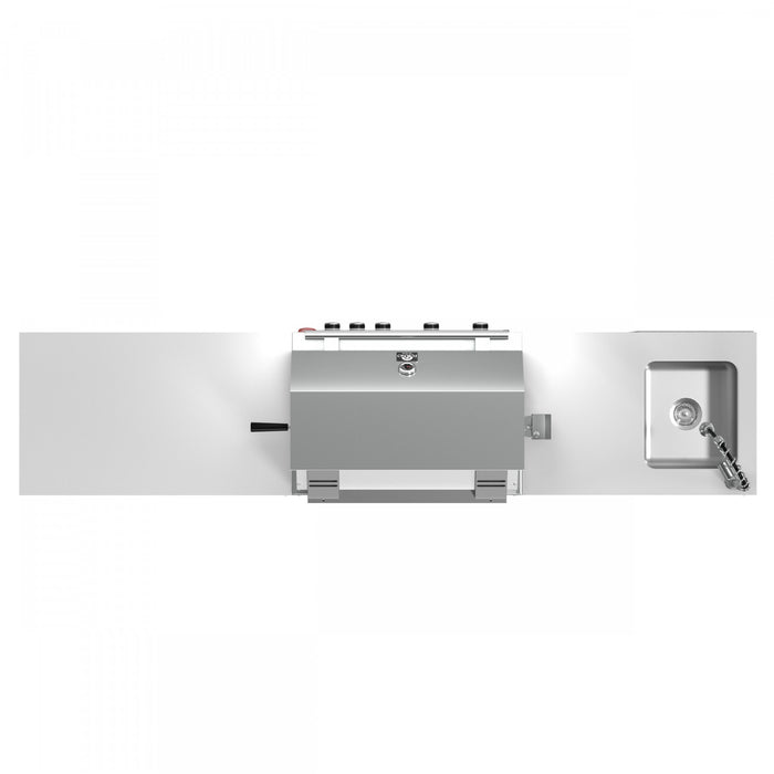 FORNO Bulnes Outdoor Kitchen 60,000 BTU Stainless Steel BBQ & White Countertops - FODKT2506WHT