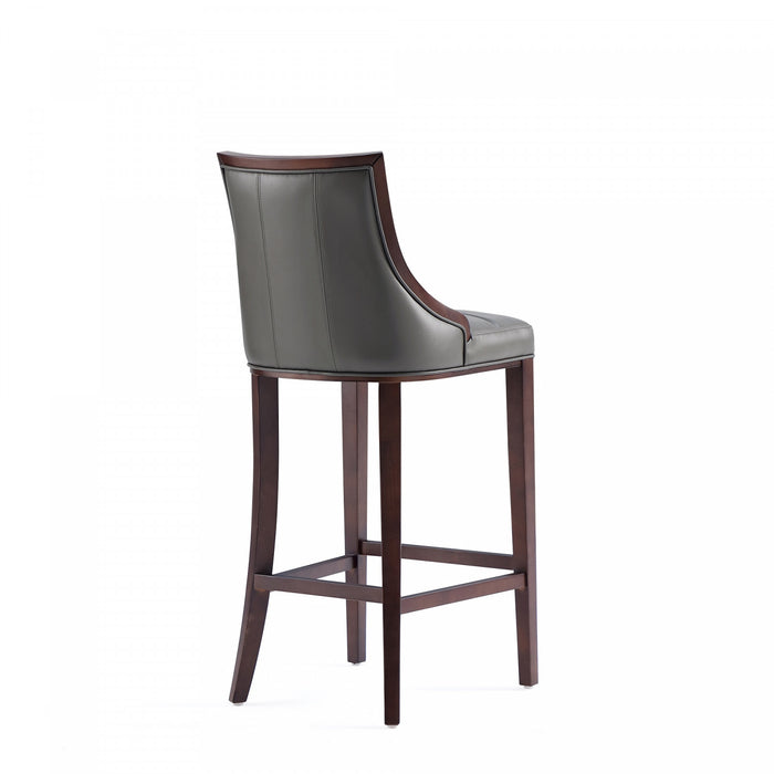 Fifth Avenue Traditional Wood Upholstered Barstool in Graphite - Set of 2