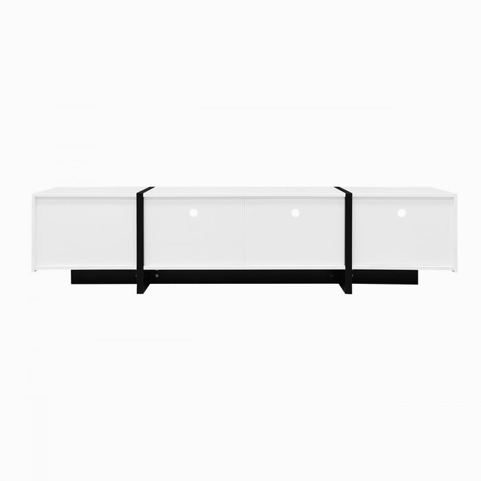 Emily 74.7\" Large Storage TV Cabinet with Doors and Drawers,Black Tv Stand