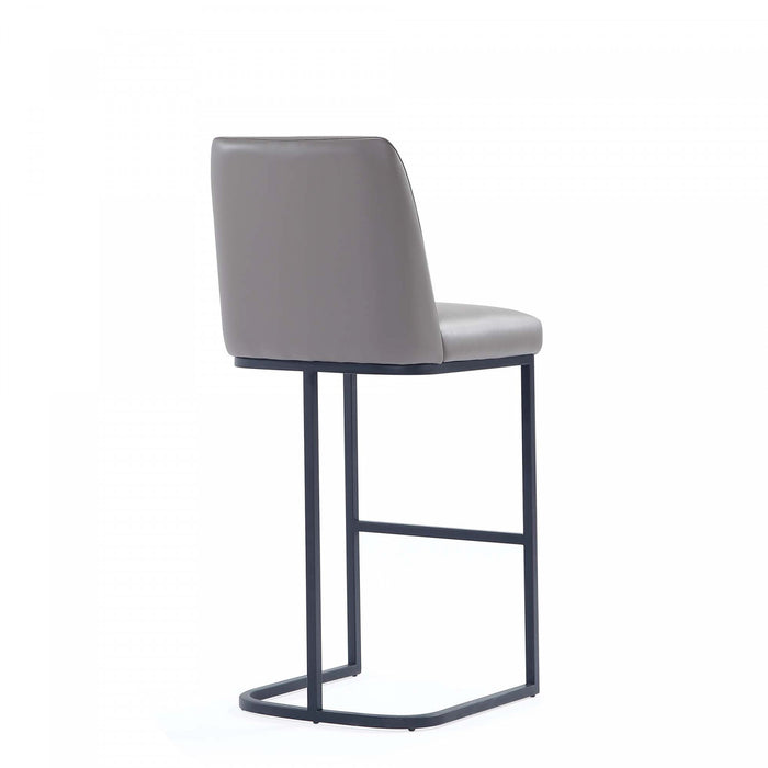 Serena Modern Metal Upholstered Barstool in Taupe - Set of 3 Bar Stool