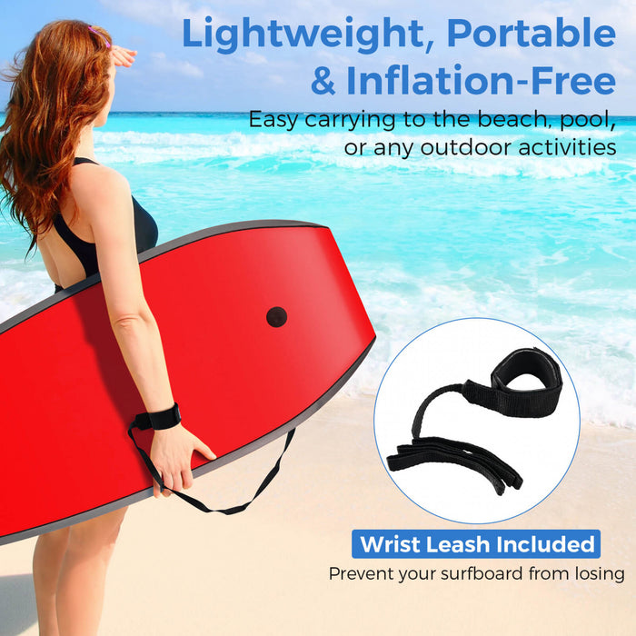 Costway 33\" Lightweight Body Board With Eps Core Xpe Deck Hdpe Bottom Crescent Tail Multi-color