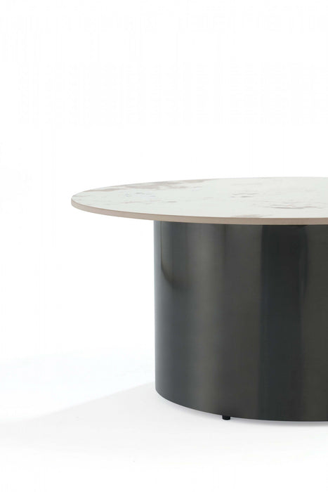 Alondra Modern Glam 2-Piece Coffee Table & End Table Set in Black