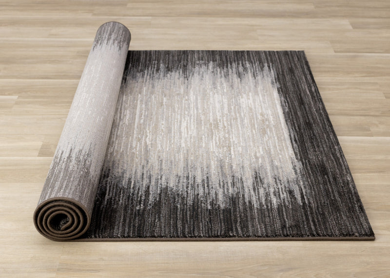 Amelia Dense Black Beige Border Area Rug - 7'10\" x 10'10\"