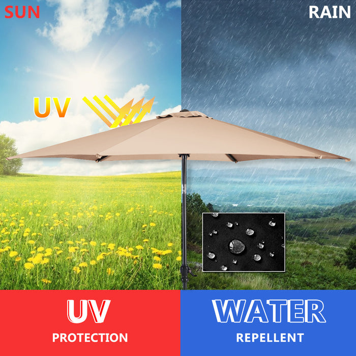 Costway 9FT Patio Umbrella Market Sun Shade Steel Tilt W/ Crank Outdoor Yard Garden