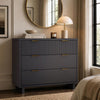 Elara Contemporary 38" Solid Wood Dresser in Charcoal Gray (3-Drawer) | Commode contemporaine Elara 38" en bois massif coloris gris charbon (3 tiroirs)