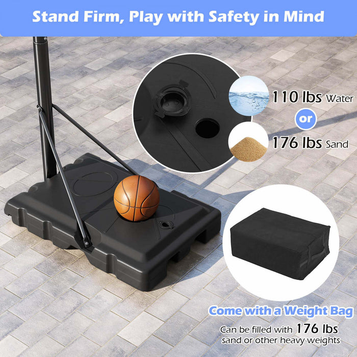Goplus 7.4-10 Ft Basketball Hoop Outdoor System With 44 Inch Shatterproof Pc Backboard