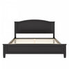 Benson Queen Size Solid Wood Platform Bed with Stylish Headboard, Black | Lit plateforme Benson en bois massif format Queen avec tete de lit elegante, noir