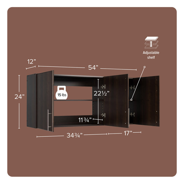 Elite 54\" Wall Cabinet - Espresso
