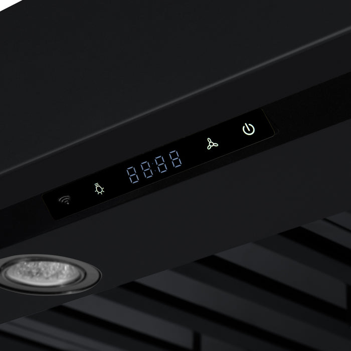 Forno Ambassador 48\" Range Hood, Black, 304 CFM, 3 speeds, Remote Control - FRHWM5099-48CPBLK