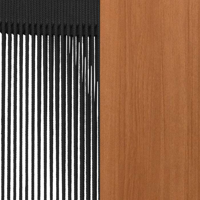 Agave Wood Rope Lounge Chair – Black/Natural