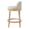Amelia Ergonomic Rubberwood Counter Height Bar Stool Set of 2 with Upholstered Fabric,Natural | Amelia – Lot de 2 tabourets de bar de hauteur comptoir ergonomiques en bois d’hevea avec revetement en tissu, finition naturelle
