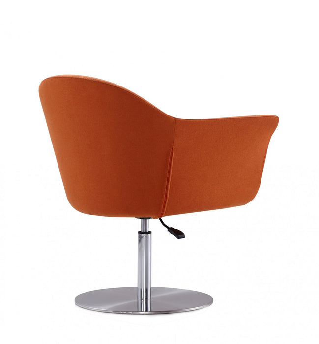 Voyager Modern Woven Blend Swivel Lounge Chair in Orange - Set of 2