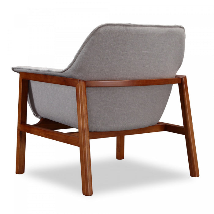 Miller Mid-Century Modern Linen Weave Accent Armchair in Gray - Set of 2