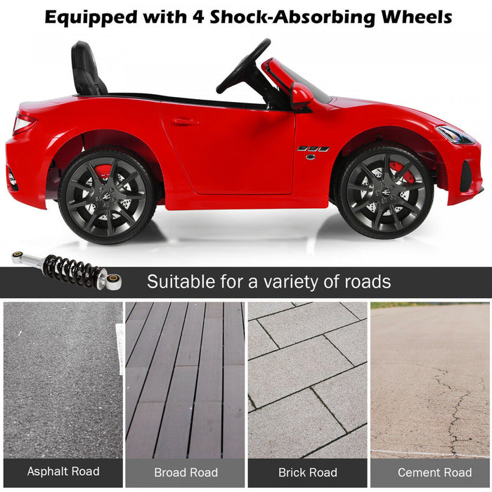 12v Kids Ride On Car Licensed Maserati Grancabrio W/remote Control & Music Red