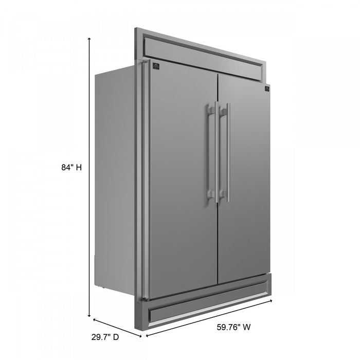 Forno Maderno 60 Inch Convertible Refrigerator, 27.2 cu.ft., with Decorative Grill - FFFFD1722-60S